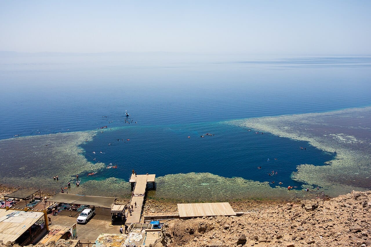 An image depicting the Blue hole in Dahab Egypt