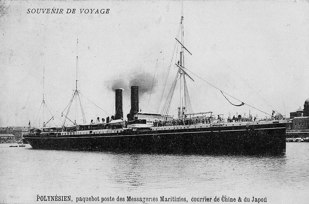 Historic picture of the Risbec-class Ocean Liner SS Polynesien