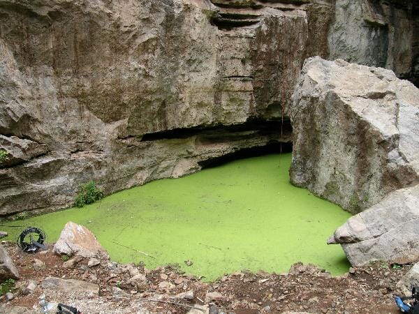 The entrance to Bushman's Hole or Boesmansgat in South africa